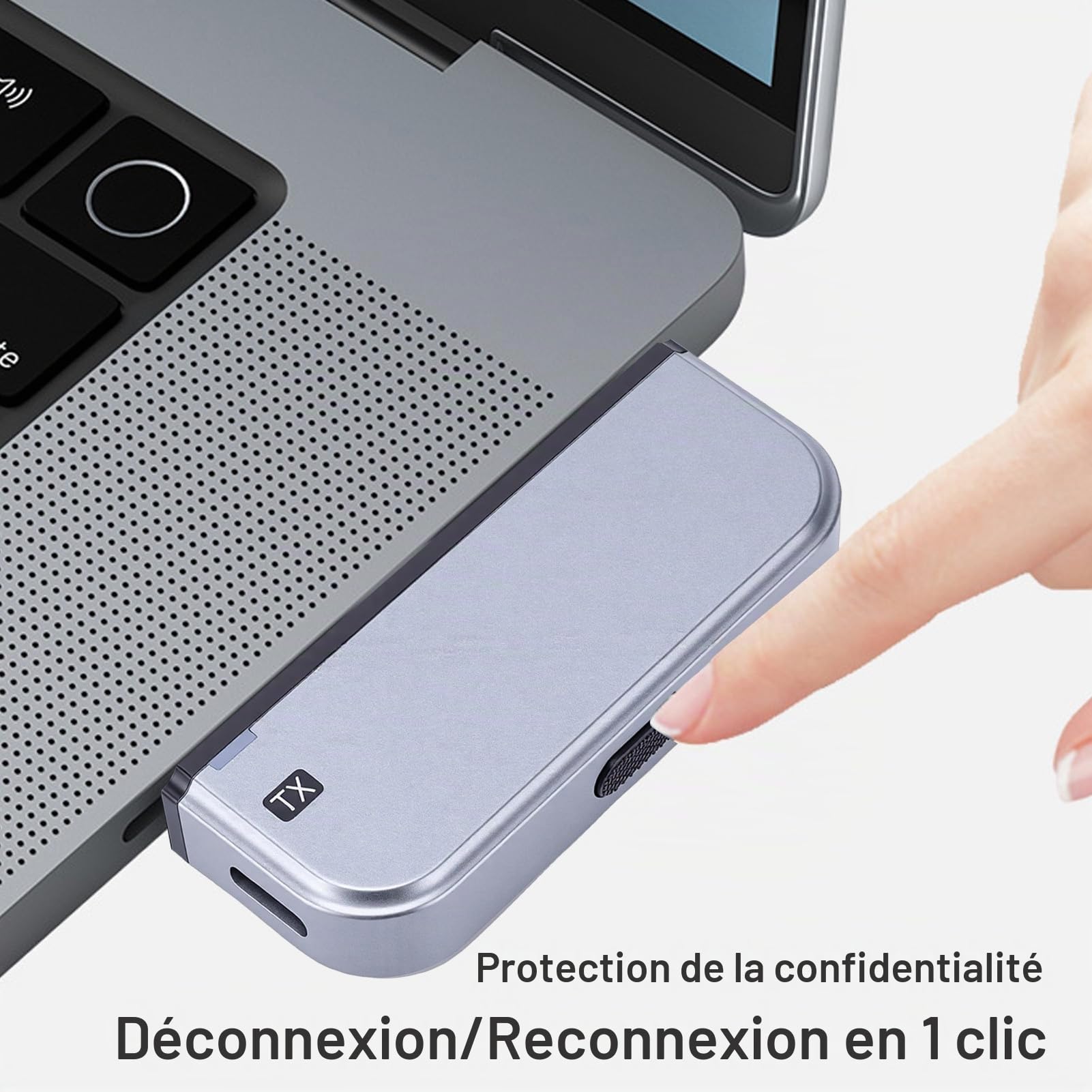 Elprico Émetteur et Récepteur HDMI sans Fil, Kit D'extension 1080P 60Hz 5G 2.4G, Adaptateur de Mise en Miroir D'écran de Type C pour PC Portable TV