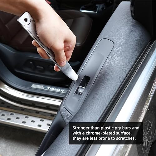Miniatura 5 de TYRWEEY 4140 Herramienta de palanca, herramienta de extracción de molduras de palanca, herramienta de palanca, barra de palanca de bolsillo, kit de