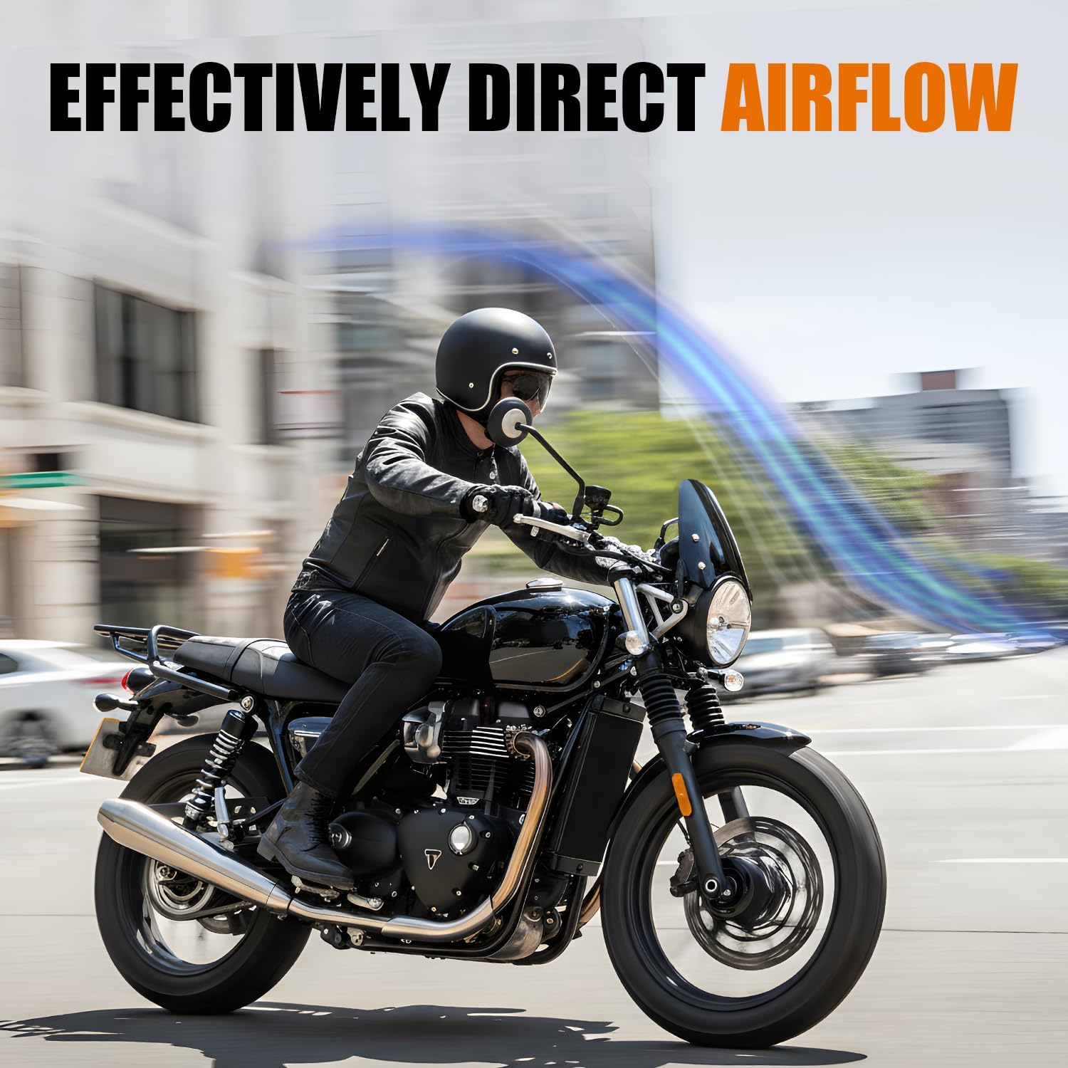 Motorcycle Windshield Deflector with Bracket Double Bubble Windscreen Fit for Triumph Street Twin 900 2019 2020 2021 2022 Wind Shield Screen Visor Flyscreen, Black