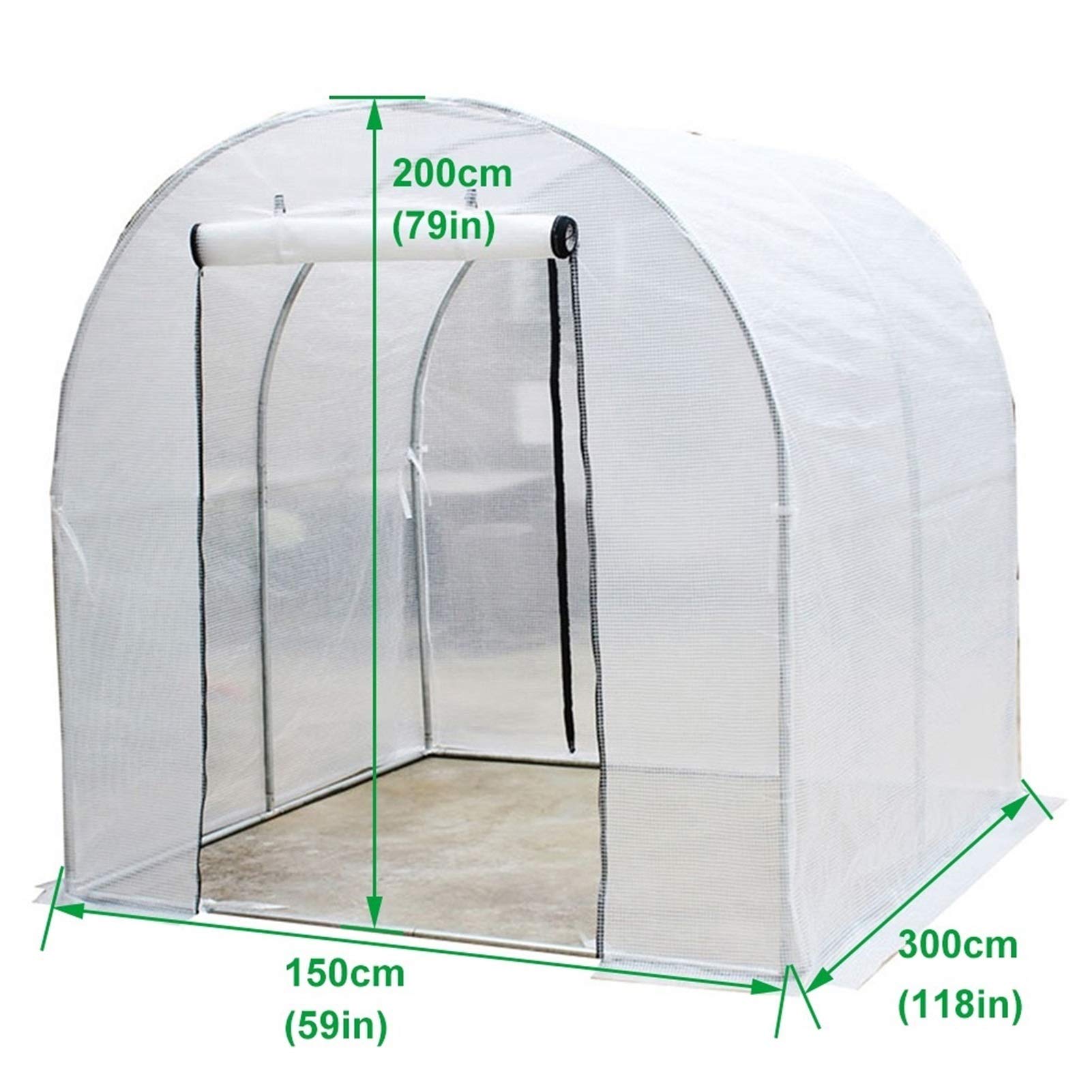 serra balcone esterno Grande All'aperto Kit serra walk in, Per impieghi gravosi Portatile Casa verde Polytunnel Telaio in acciaio, Serra da giardinaggio per l'orto di pomodori ( Size : W150 x H200 x L