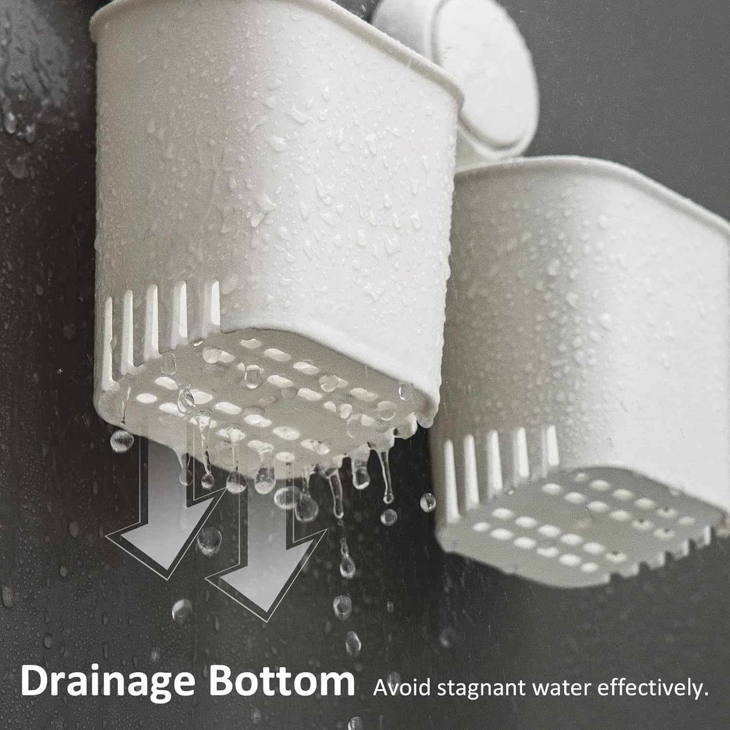 LEVERLOC Razor Holder for Shower with Toothbrush Holder Suction Cup 4 Pack, Vacuum Suction Cup Hooks and Shower Holder for Toothbrush Toothpaste Razor, Removable Waterproof Self Draining, White