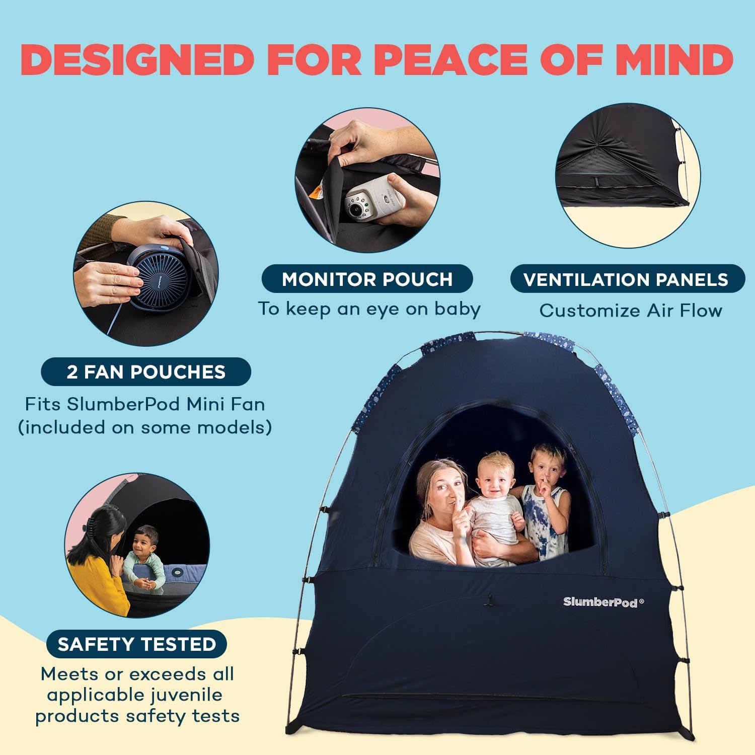SLUMBERPOD スランバーポッド 遮光テント 夜泣き ベビーベッド Amazon.co.jp: SlumberPod ファン付き オリジナル 遮光スリープテント