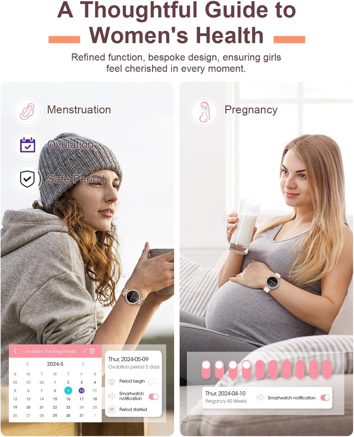 Fitonme Smart Watch women's health tracking