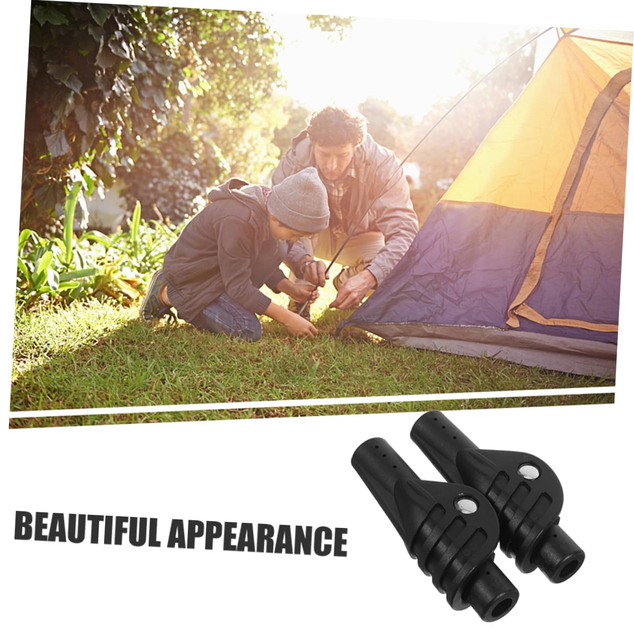 Toyvian Joint De Tente Composant De Tente Connecteurs De Tente Fixé Accessoires Ajustable Glamping Adaptateur De Tente Kit De Réparation De Tentes Nylon Black