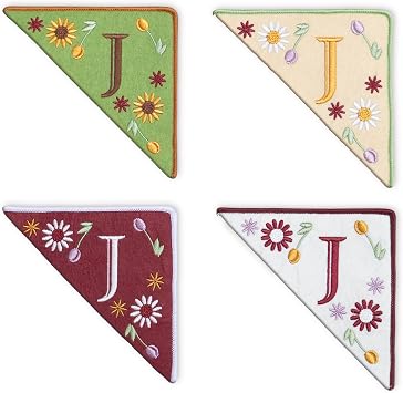 Personalized Embroidered Corner Mark, 4 Pack, Finished Initial Felt Bookmark Corner, Gift for Book Lover