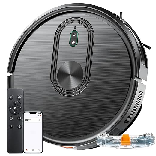 Robot Vacuum and Mop Combo, 2 in 1 Mopping & Mopping Robot with Schedule, App/Bluetooth/Voice, 3200Pa Max Suction, Self-Charging Robot Vacuum Cleaner, Slim, Ideal for Pet Hair, Hard Floor, Carpet