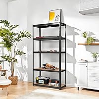 Vista 6 de ERGOMASTER Estantes utilitarios de 5 niveles para garaje, estantería de metal de acero resistente con diseño ajustable, montaje sin pernos