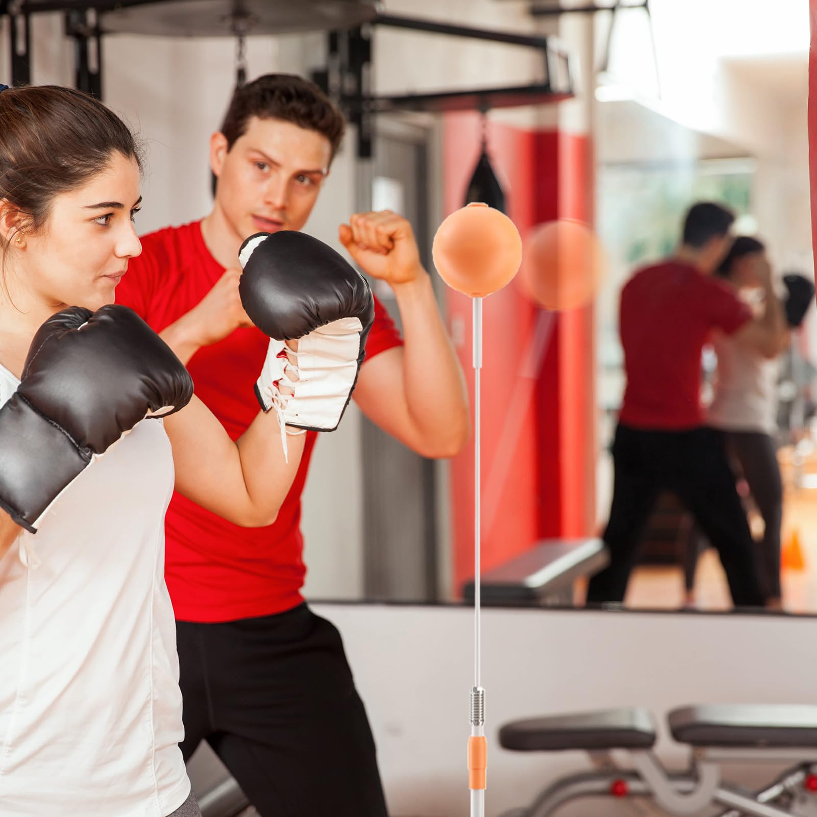 Boxreflexball, sacco da boxe riflettente, con supporto per interni e casa