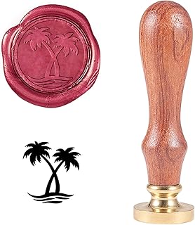 PH PandaHall Coconut Tree Seal Wax Stamp Plant Sealing Stamp Vintage Retro Wax Stamp for Christmas Wedding Embellishment of Envelopes Party Invitations Wine Packages Gift Packing Letters Sealing