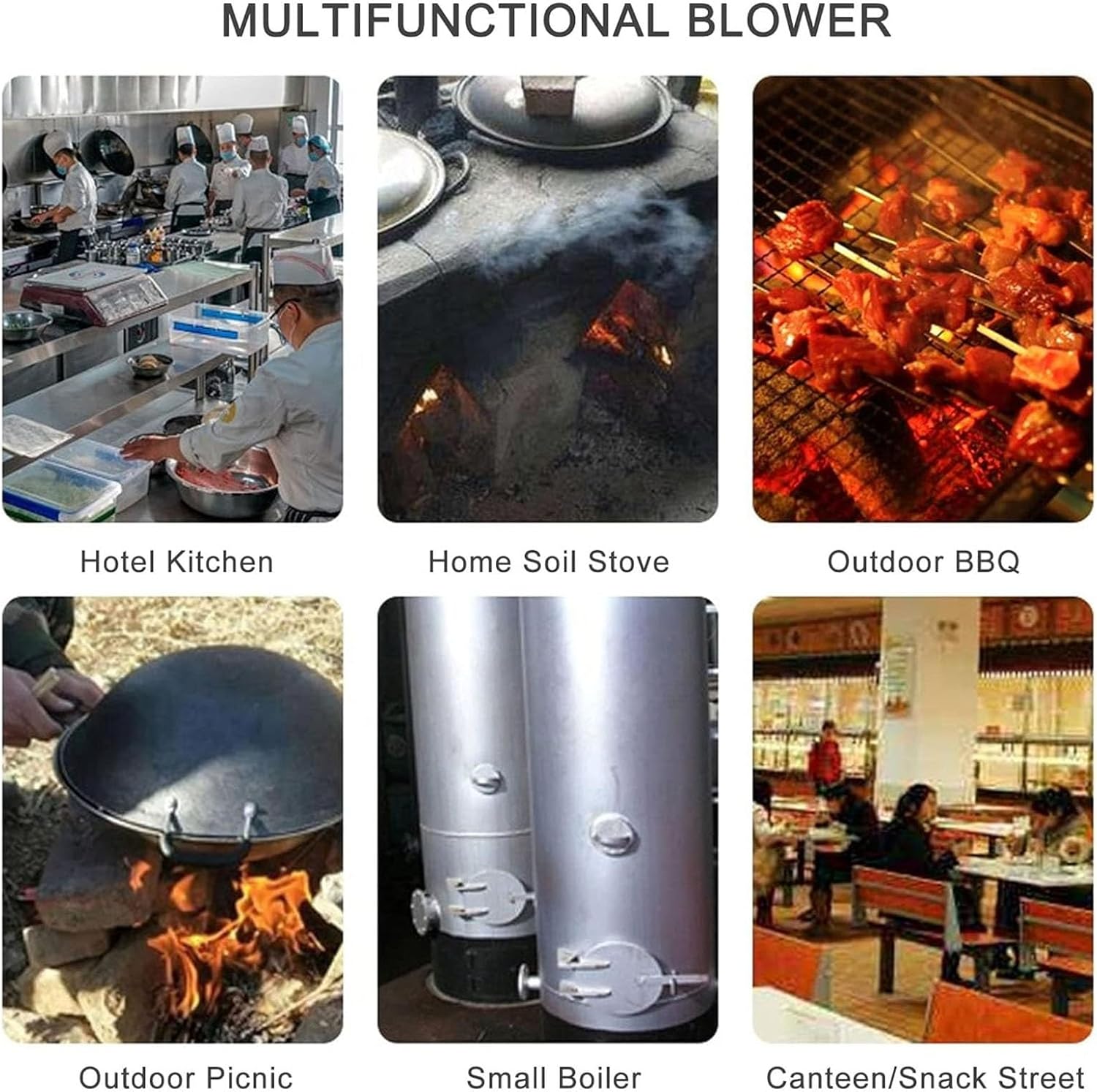 Manual Barbecue Fan Hand CrankBlower - Fan, Small Hand Blower, Powerful Aerator, for Fire Bellows Hand Crank Tool (200W)