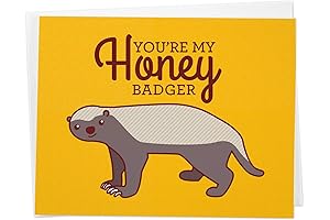 </p>Nerdy Anniversary, Valentine, Birthday or Love Card - "You're My Honey Badger"</p>