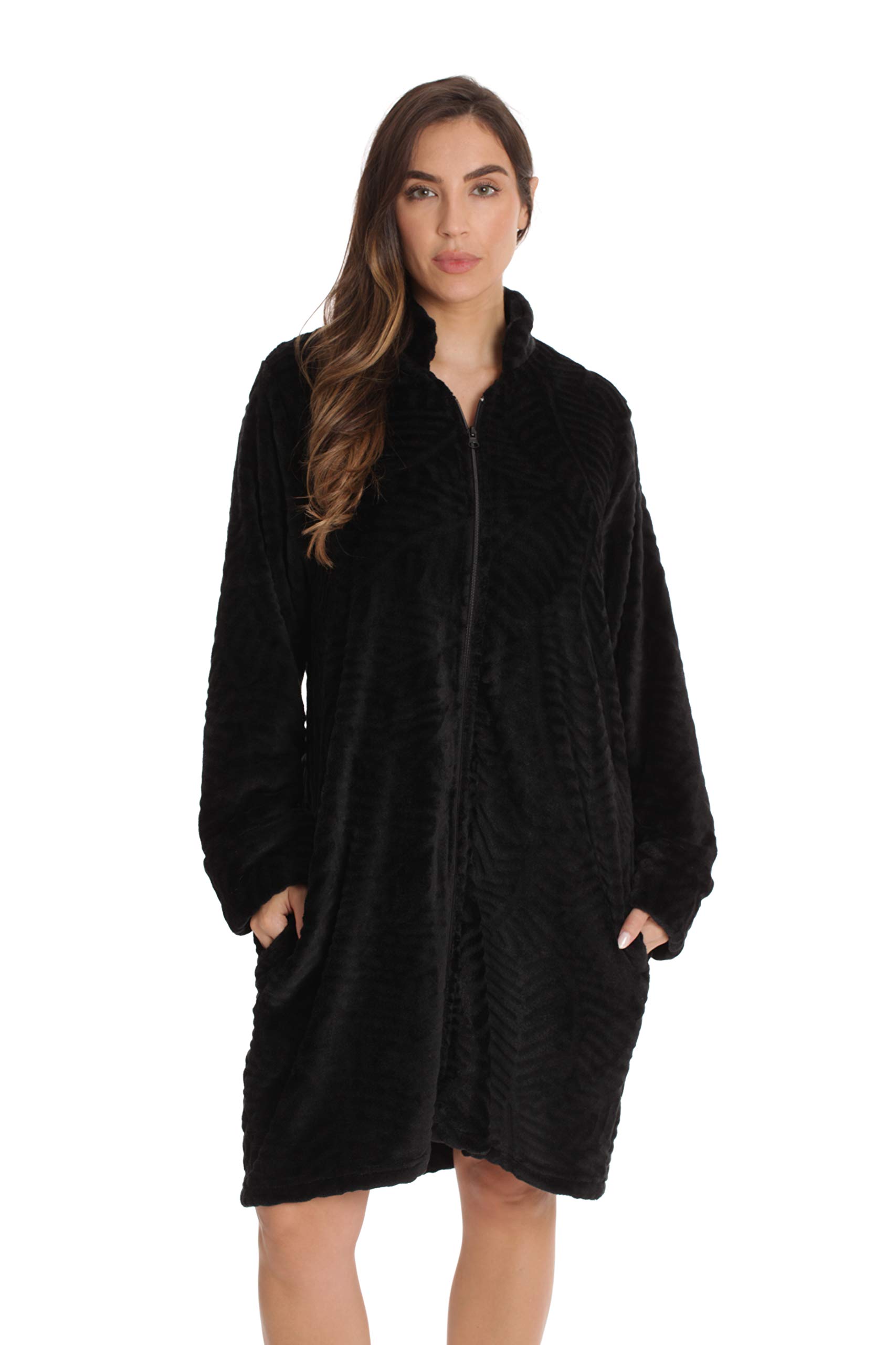 Just Love Plush Zipper Lounger Short Robe