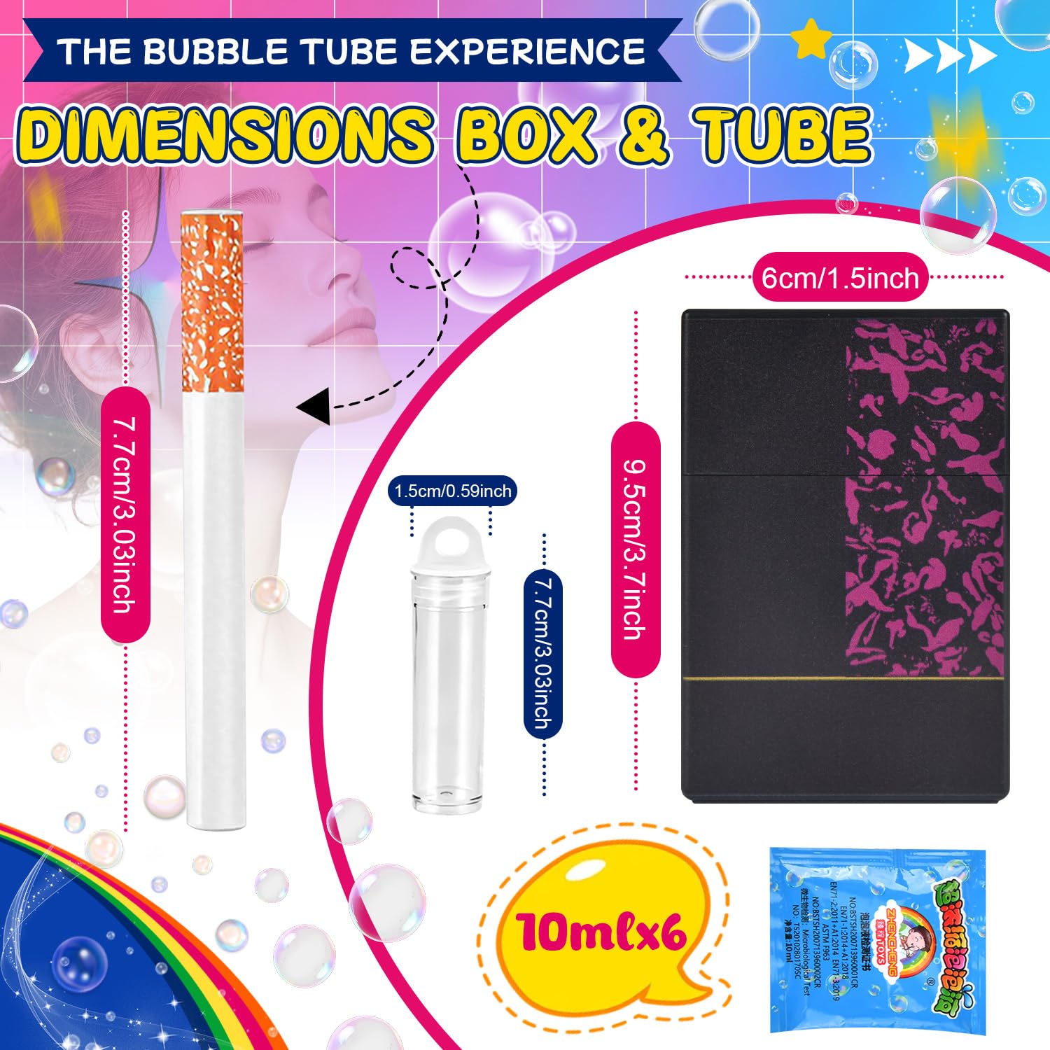 Seifenblasen Spielzeug, 4 Stück Bubble-Cigarettes Mini Seifenblasenbläser, Blowing Bubbles Seifenblasenmaschine, Lustige Bubble Sticks Spaßartikel für Party, Festival, Cosplay