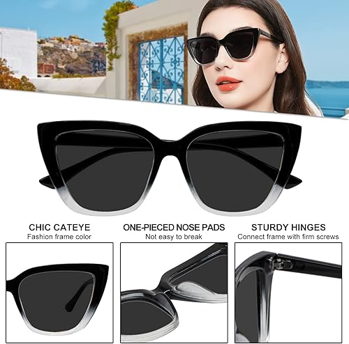 Miniatura 4 de Cat Eye Reading Sunglasses for Women Large Sun Glasses with Full Readers 1.0 1.25 1.5 1.75 to 4.0 UV Protection