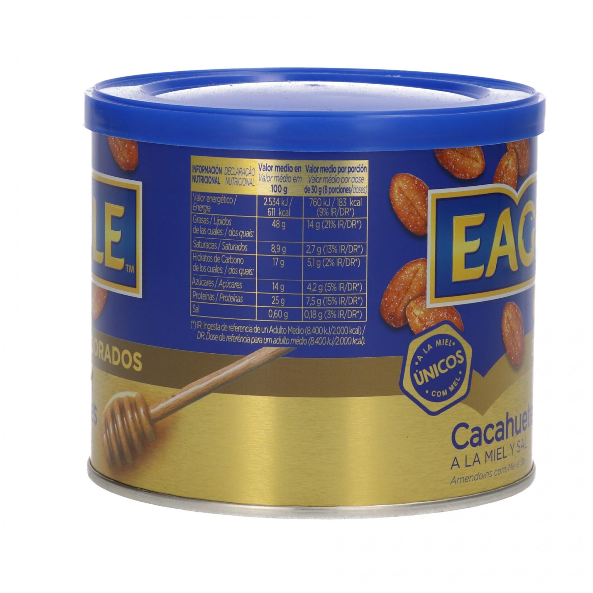 Eagle Cacahuetes Dorados a la Miel y Sal | Pack 2x250g | Snack Crujiente Dulce-Salado | OsoRetail