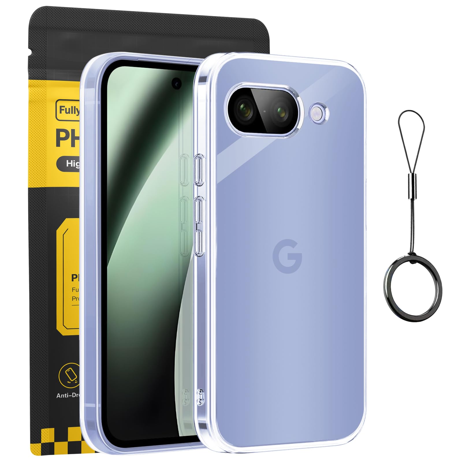 [TEELOFU] For Google Pixel 10a ケース クリア 耐衝撃 透明ソフト TPU カバー 衝撃吸収 軽量型 おしゃれ 高い透明度 ストラップホール付 リングストラップ付き 携帯便利 カバー（クリア）