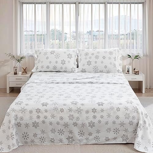 Miniatura 6 de KACEMOO Juego de sábanas Queen de 4 piezas con estampado floral beige, juego de sábanas bohemias de microfibra con bolsillo profundo, lujosas,