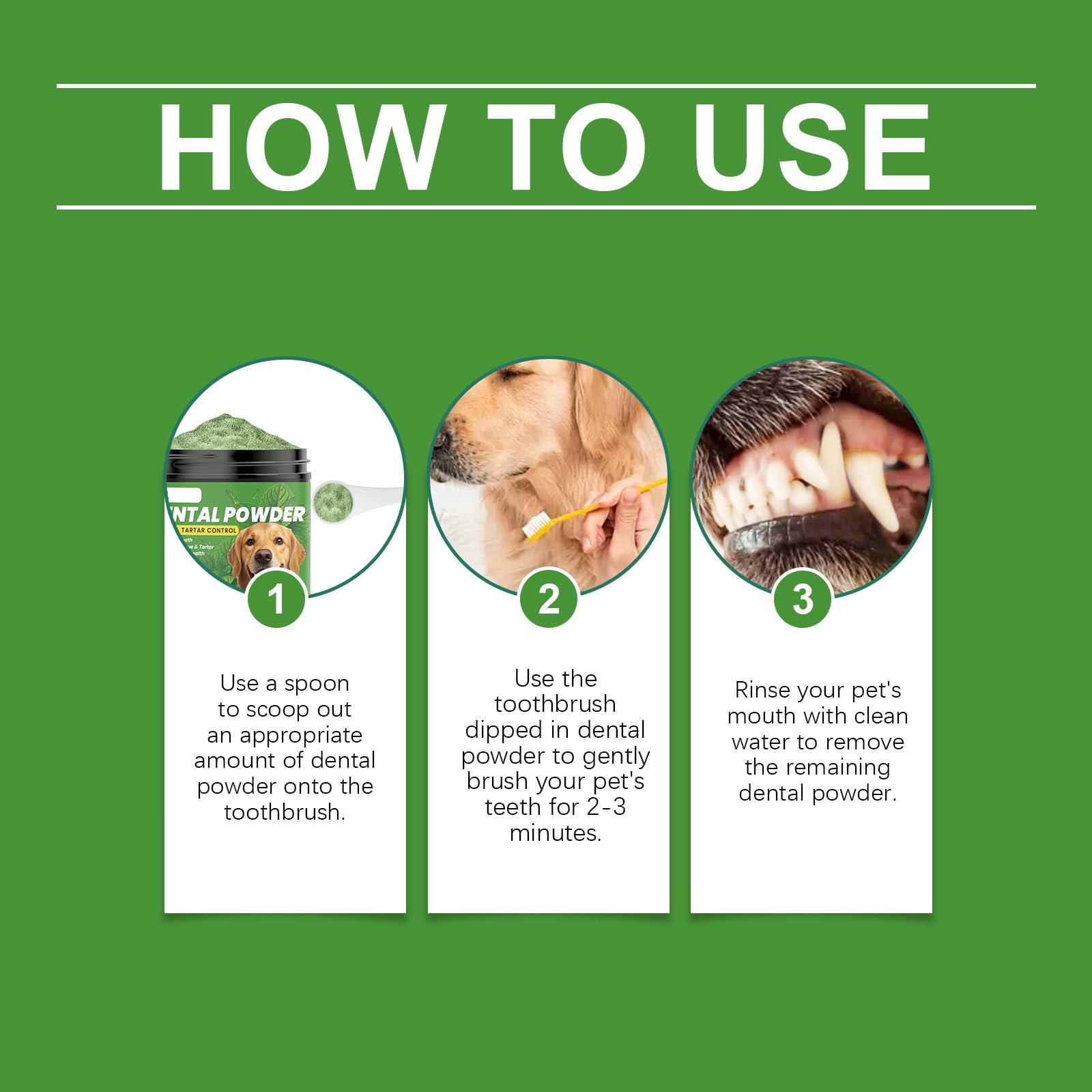 Polvo dental para perros para la limpieza dental, polvo para el cuidado dental de perros, polvo para limpieza dental sin cepillo, control de placa y sarro con probióticos, sabor a menta. (8 Cajas)