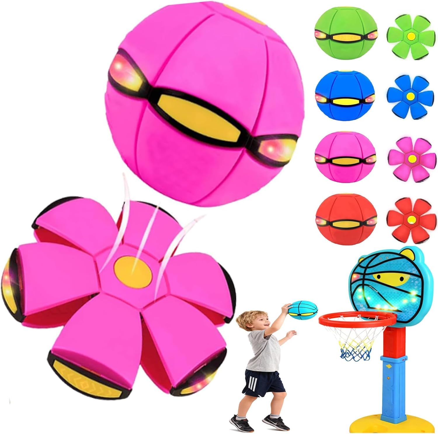 Genérico Pelota Saltarina para Niños, Gracioso Metaball Mágico, Platillo Volador Magic Metaball con 6 Luces, Children's Bouncing Ball para Interacción Entre Padres E Hijos, (Blue) — view 11