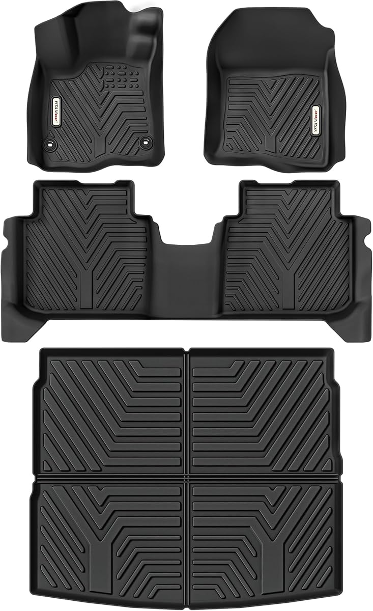 YITAMOTOR Floor Mats & Cargo Liner Fit for Honda CR-V 2026-2023, All Weather TPE Custom Fit for CRV (Gasoline & Hybrid & e:FCEV) Floor Liners with Cargo Mat (Upper Position) Full Set, Black