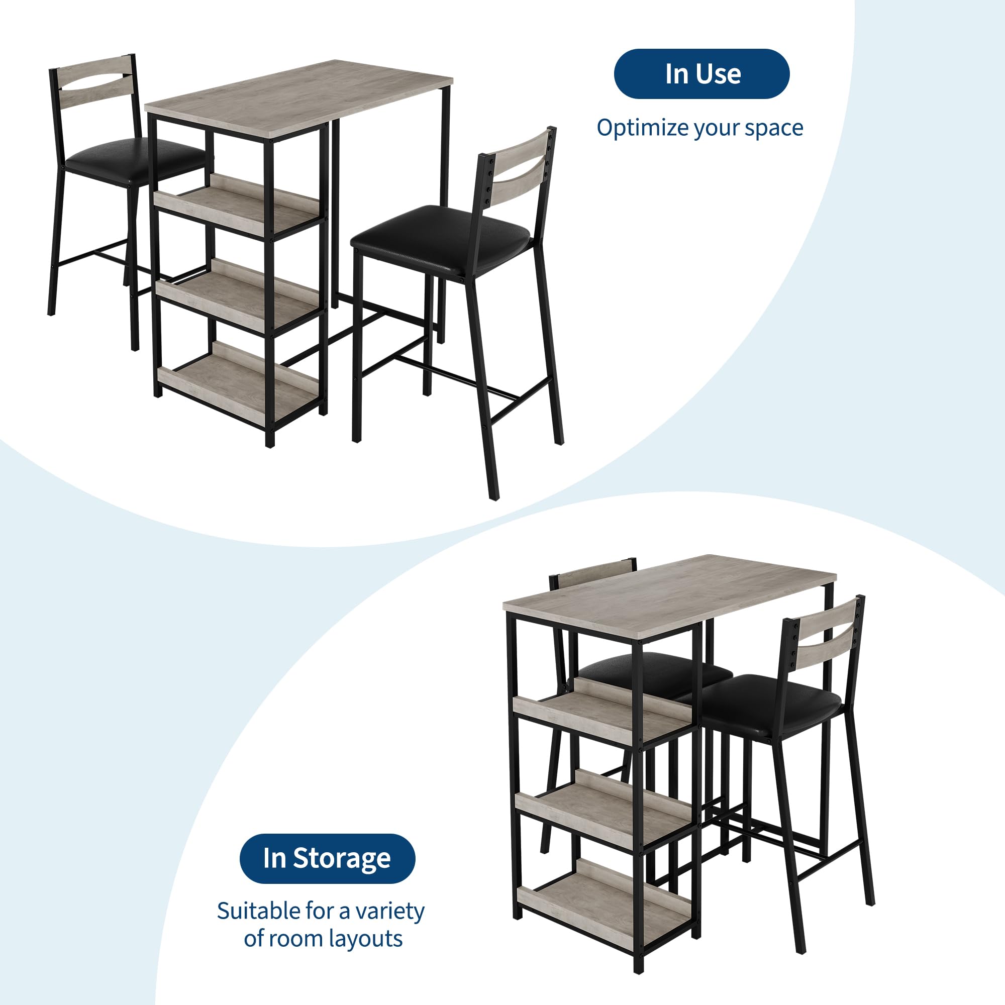 GarveeLife - Set de Comidas (2 p, Altura encimera)