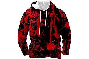 Funny Colts Mask Halloween Winter Bloody Print Hooded Sweatshirt
