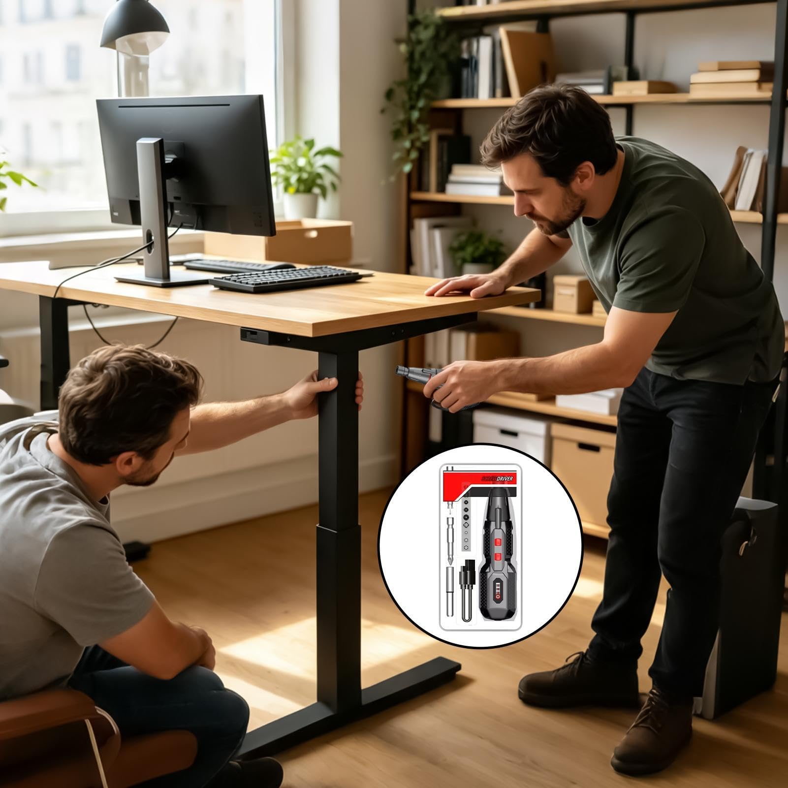 Set di cacciaviti elettrici Avvitatore Ricaricabile a 3 Velocità con Luce
