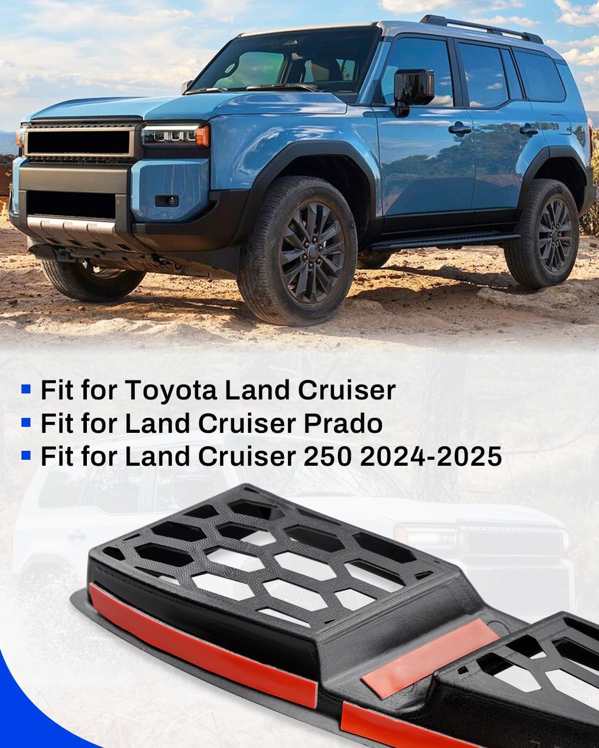 Front Fog Lamp Inlet Cover Fit for Toyota Land Cruiser 250 Prado 2024 2025