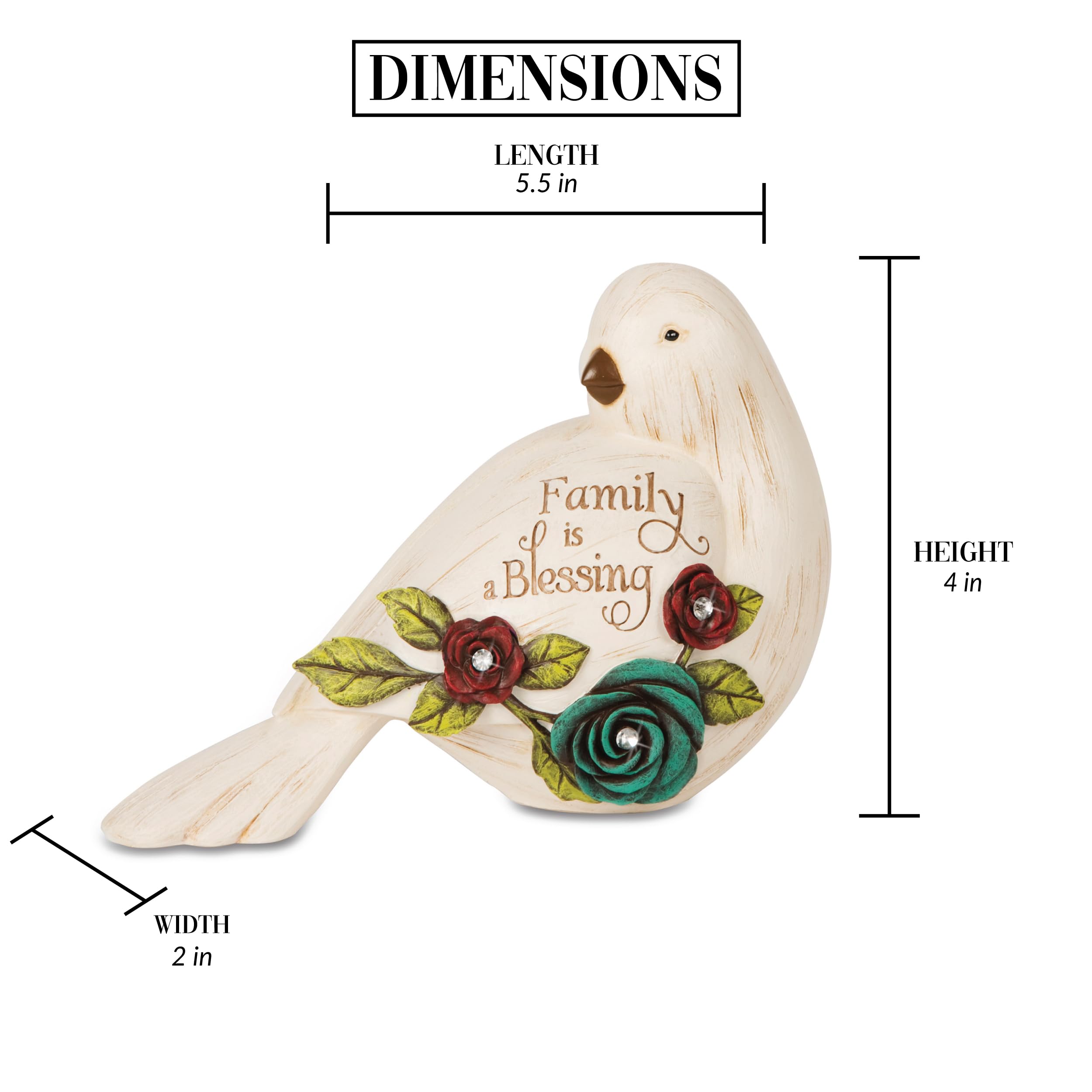 Pavilion Gift Company 41043 Basit Ruhlar Aile Kuş Heykelcik, 10 cm