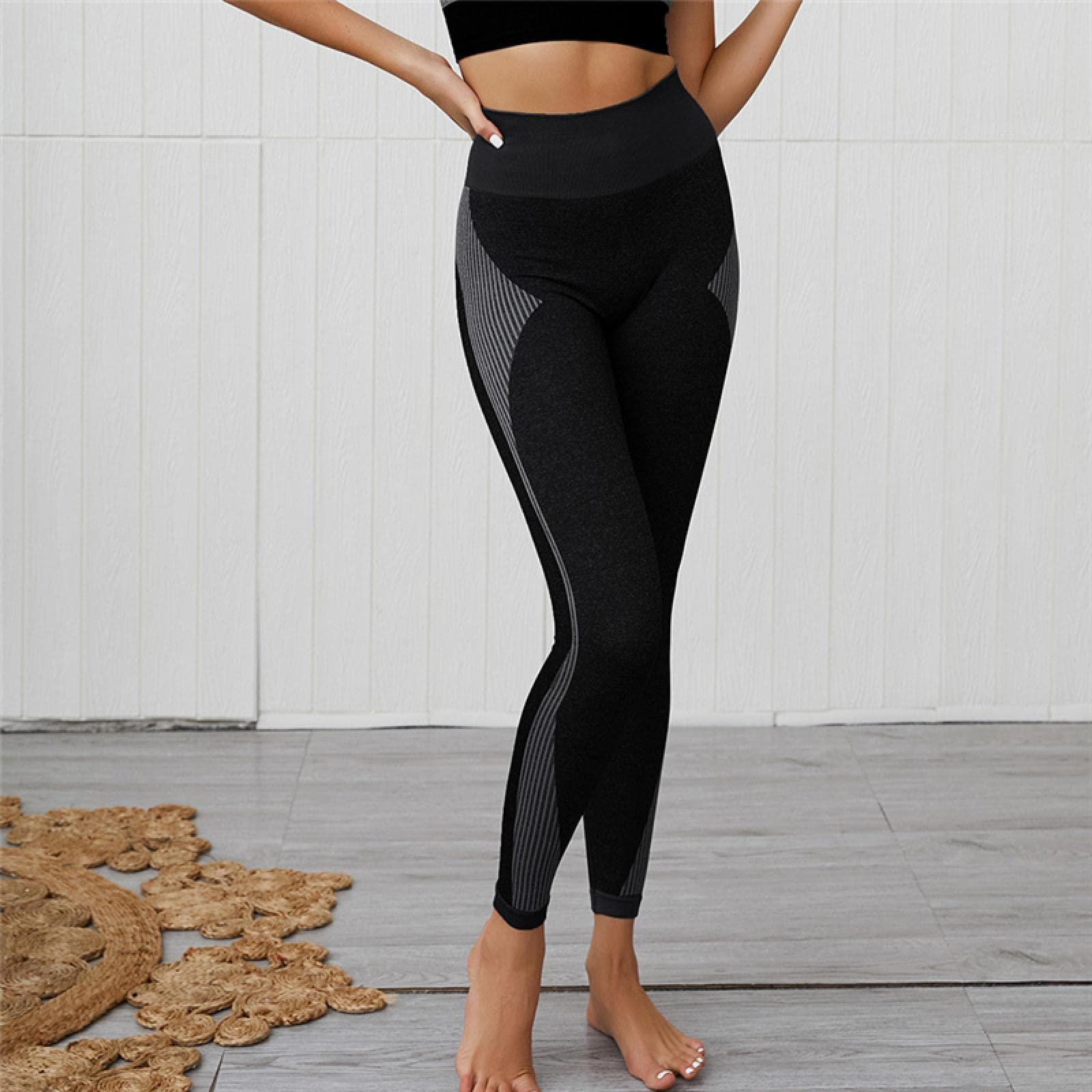 Leggings Sportivi Donna Leggings Senza Cuciture per Maglia da Donna Collant Elastici Glutei Leggings da Donna Push Up A Vita Alta Leggings Morbidi per Il Fitness