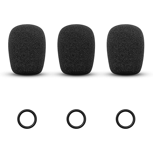 GVOEARS Microphone Cover for Bose Aviation 20, 3 Pack Replacement Mic Foam for Bose Aviation X A10 A20 A30 Headset, WindScreen Pop Filter Sponge (Black)