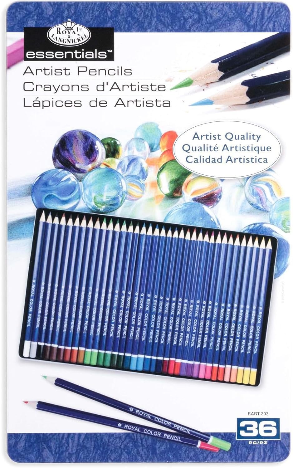 Royal & Langnickel Essentials 36pc Artist Color Pencil Tin Set
