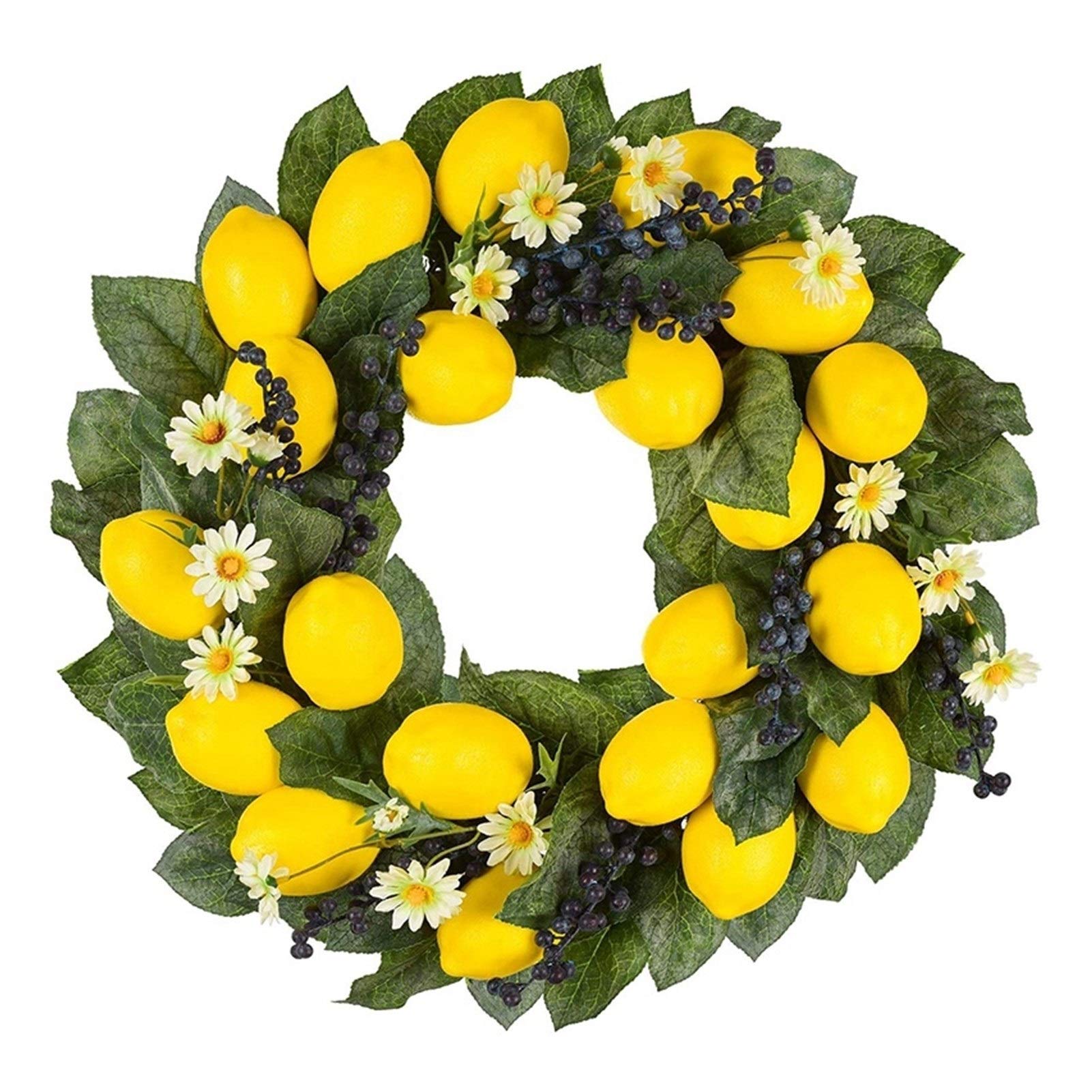 Couronne de fleurs de marguerite artificielle sans entretien pour deco murale