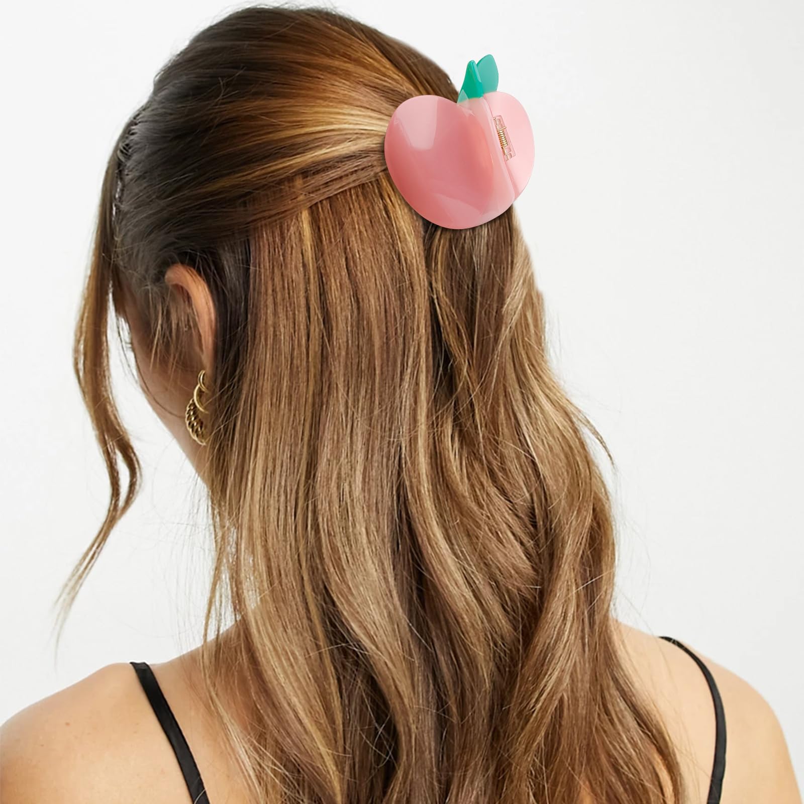 Amazon.co.jp: Hapdoo ピーチヘアクリップ、かわいいフルーツバンス 