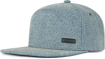 FEINION Retro Denim-Style Flat Brim Baseball Cap Streetwear Snapback Hat for Man Woman