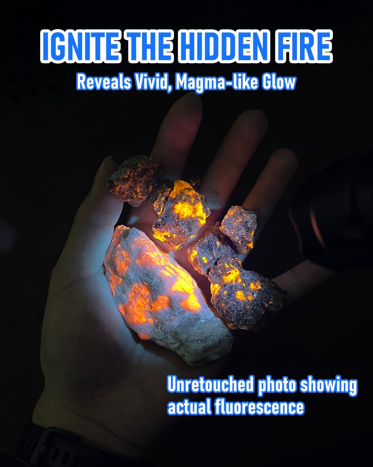 ULTRAFIRE UV Flashlight 365nm Black Light Flashlight – High Power 365 nm Blacklight Pet Urine Detector UV Light for Resin Curing Scorpion Yooperlite Rocks Minerals Uranium Glass