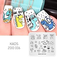 Vista 2 de KADS Plantilla de estampado de uñas lindas placas de diseño de imagen para decoración de uñas y bricolaje lindo dragón (ZOO006)