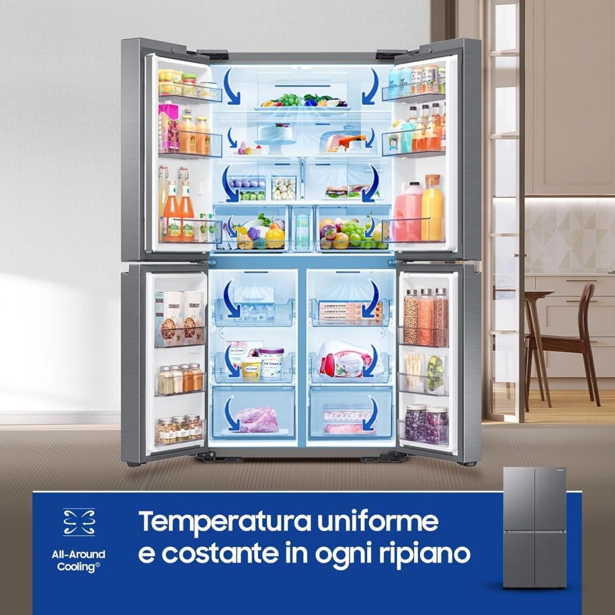 Samsung Frigorífico Americano 649L Plateado - RF59C70TES9