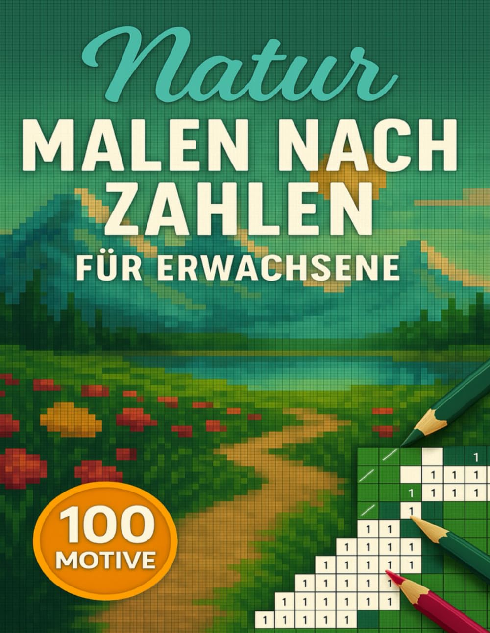 Malen Nach Zahlen Für Erwachsene Natur: 100 Motive in geheimen Pixelmosaiken mit traumhaften Naturkulissen, die sich Kästchen um Kästchen enthüllen ... Farbspaß und entspannende Auszeiten schenken.