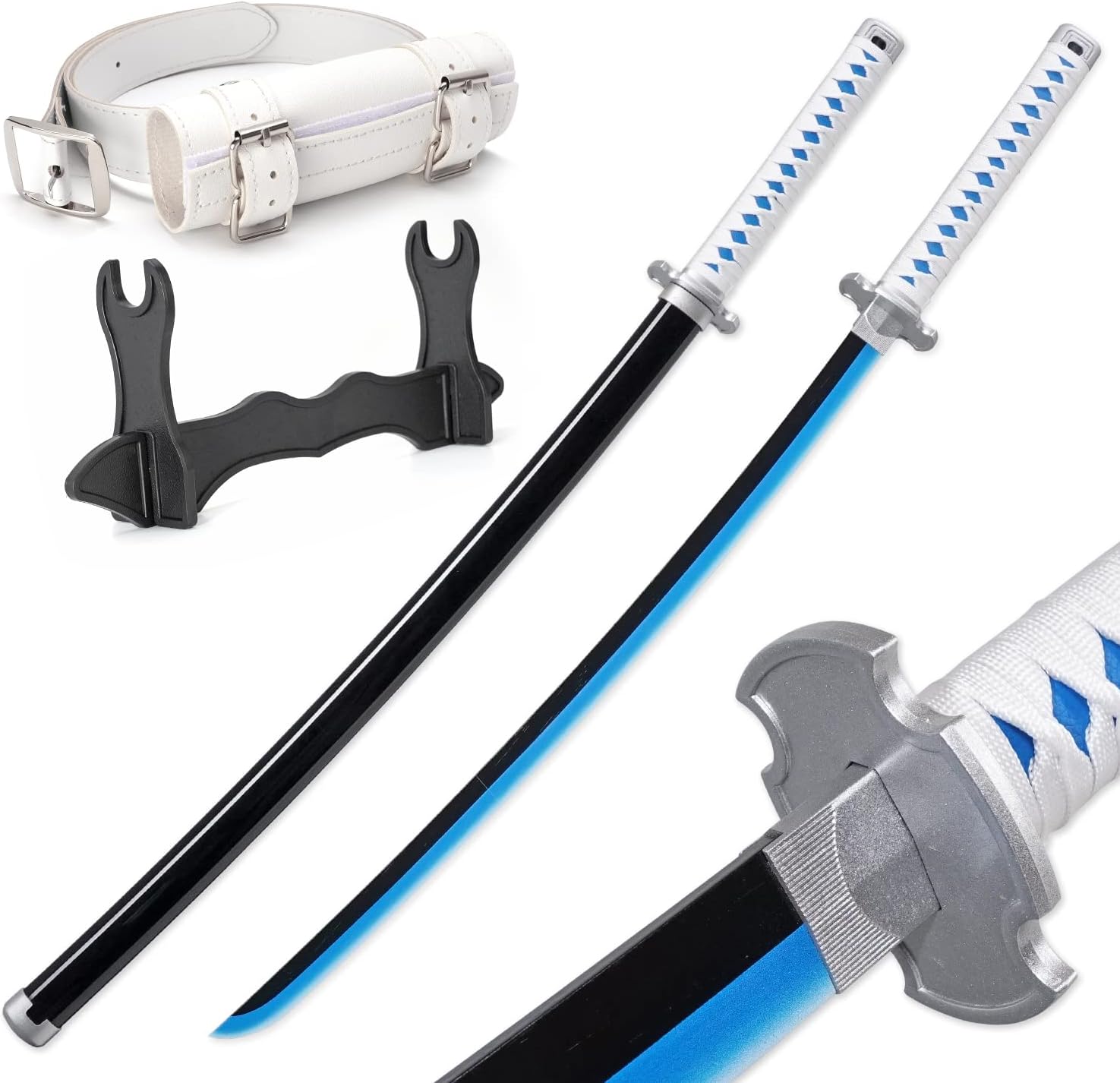 Zisu Demon Slayer Sword, About 41 inches, Hashira Pillars & Protagonist Katana for Cosplay Purpose, Anime Original Texture (Teal-Tanjiro B)