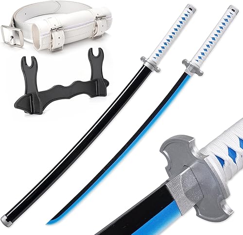 Miniatura 87 de Zisu Demon Slayer - Espada, alrededor de 41 pulgadas, pilares de Hashira y Katana protagonista para uso de cosplay, textura original de anime Negro