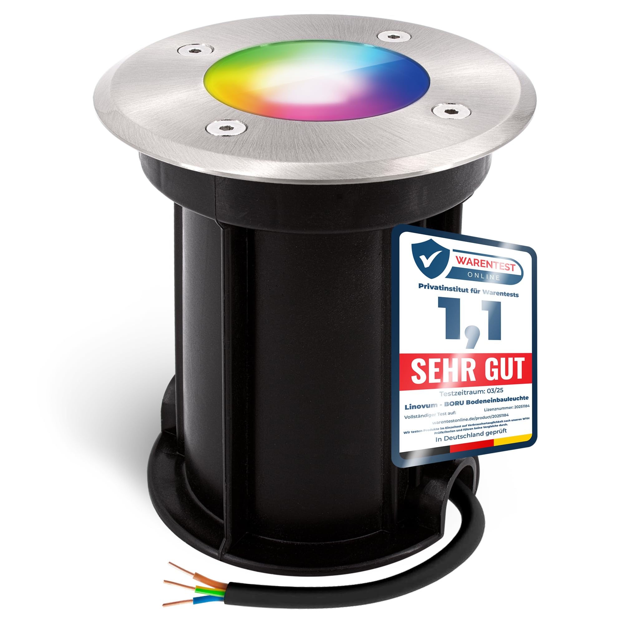 MARNE Boden Einbaustrahler Rund IP67 Mit Smart WLAN RGBW GU10 LED 5W