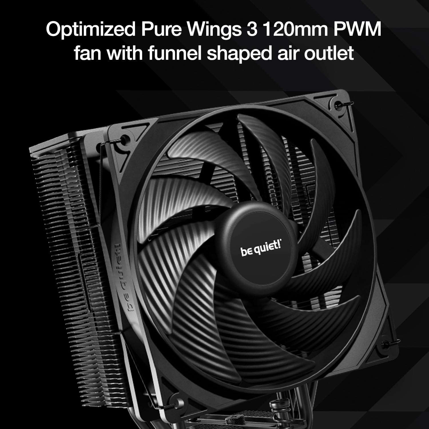 be quiet! Pure Rock 3 Black CPU Air Cooler | 4 High Performance 6mm Heat Pipes with HDT Technology | 120mm PWM Fan | AMD:AM4 AM5/Intel LGA 1700/1150/1151/1200 | Black | BK039