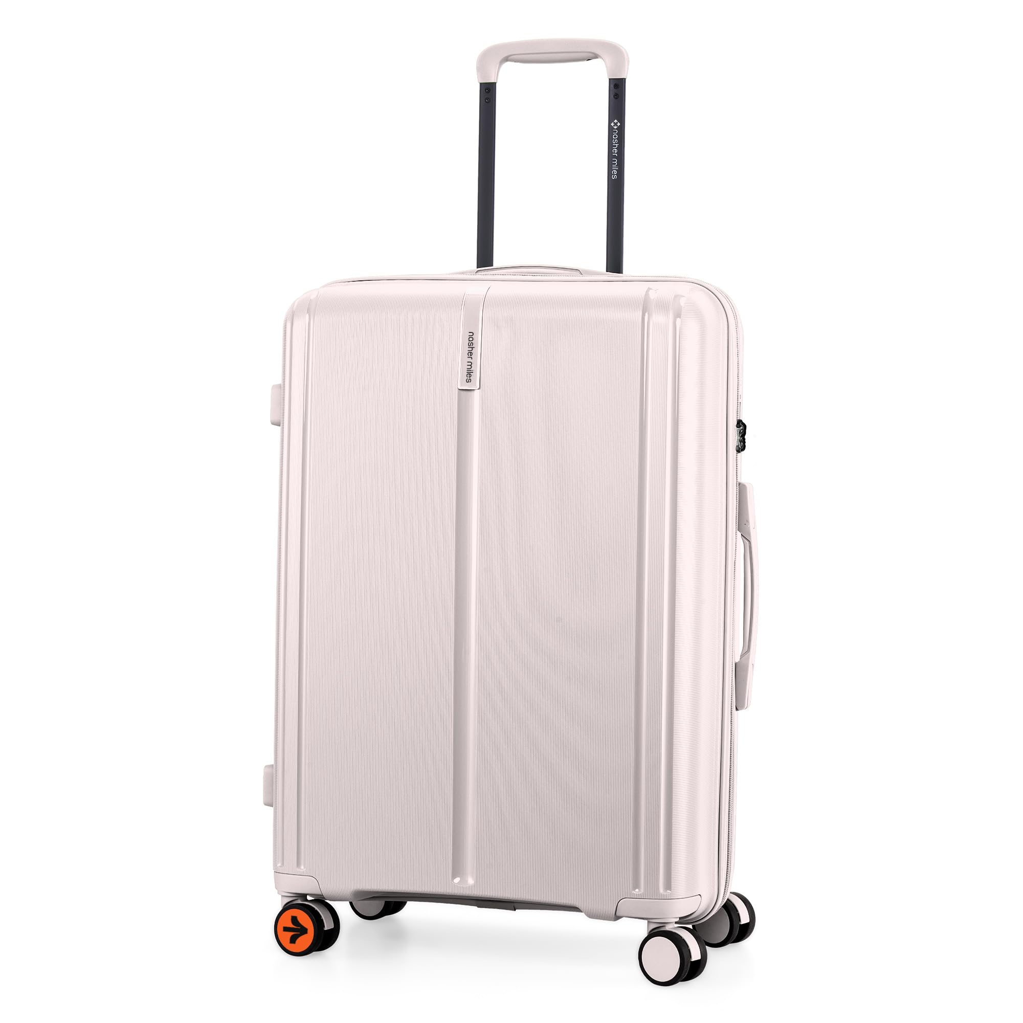The Line Hard-Sided Polypropylene Check-in Luggage 24 inch | 65cm | 8 Wheels Medium Trolley Bag for Travel | Suitcase (White)-image-38