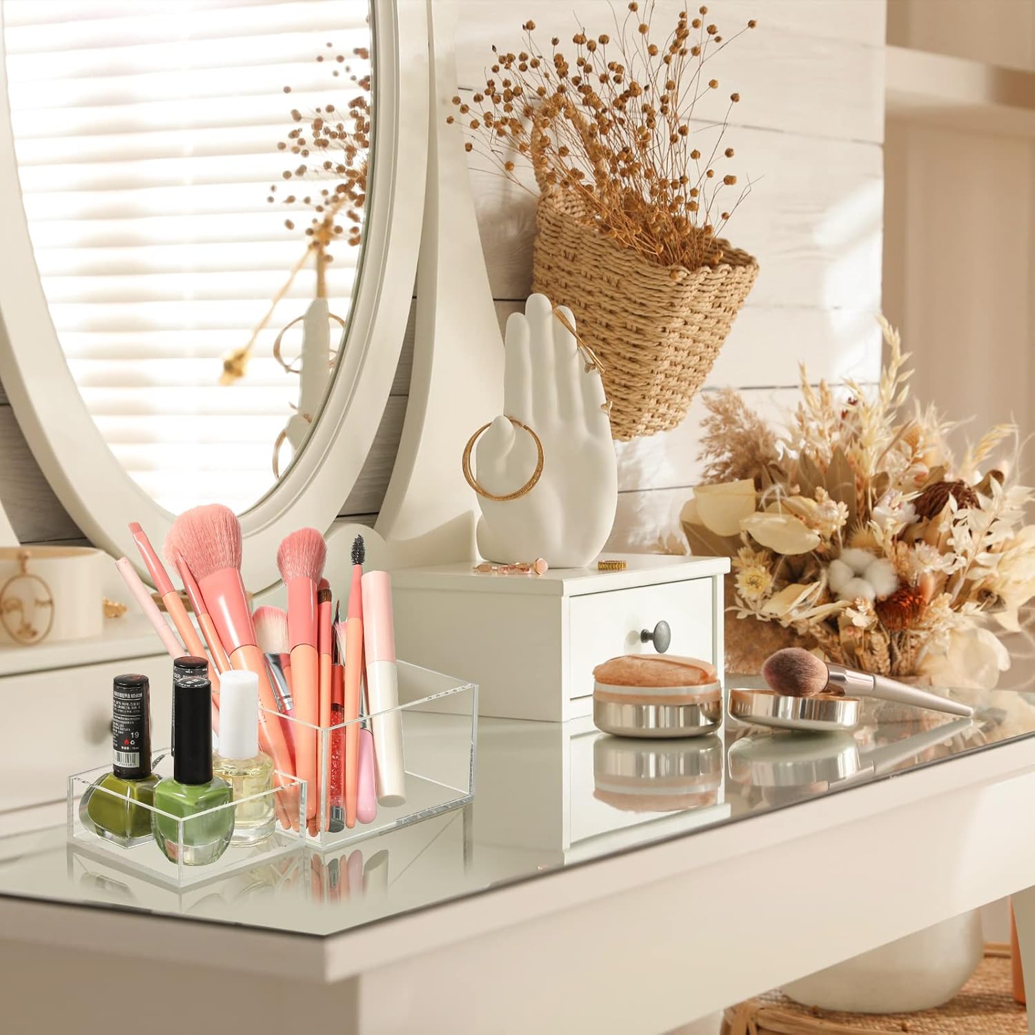 Geelin 6 Pack Acrylic Risers for Display Acrylic Cube Boxes Risers Display Stands with Hollow Bottoms Decorative Stand for Jewelry Candy Table Decor 6 Sizes(Clear)