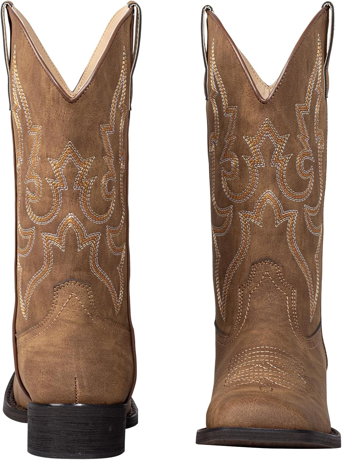 SheSole Ladies Cowboy Boots for Women Square Toe Cowgirl Boots Wide Calf Fashion Western Boots