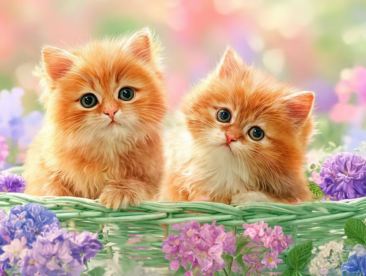 Puzzle pour Adults 4000 Pièces, Fleurs pour Chats, Jigsaw Bois de YHPGL4588
