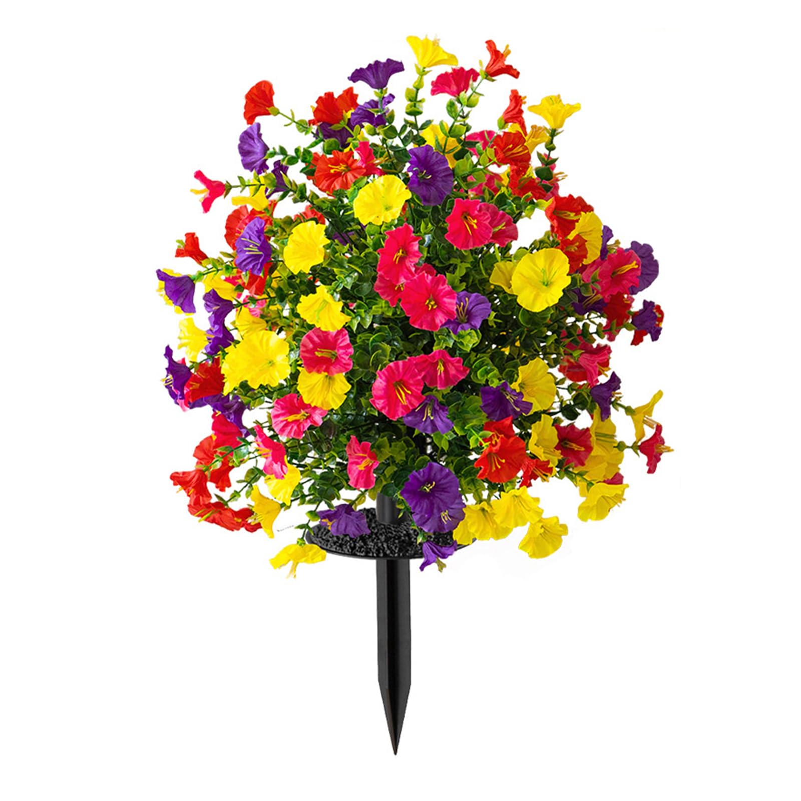 Limtula Realistic Artificial Morning Glory Plant Stake Outdoor Flower for Front Porch Decoration Simulation Morningglory