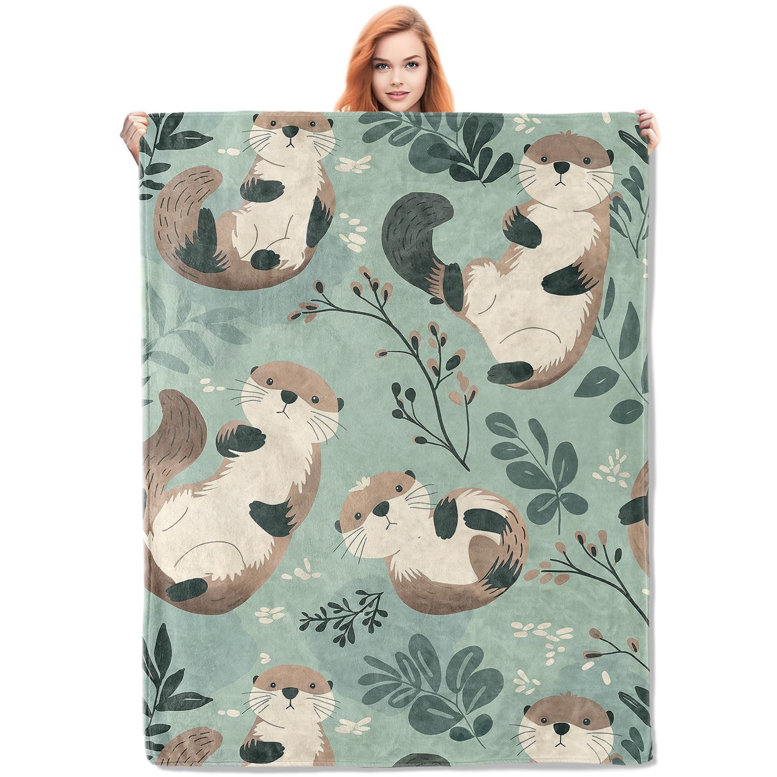 Couverture polaire loutre douce pour enfant et adulte plaid chaud canapé 127x152 cm