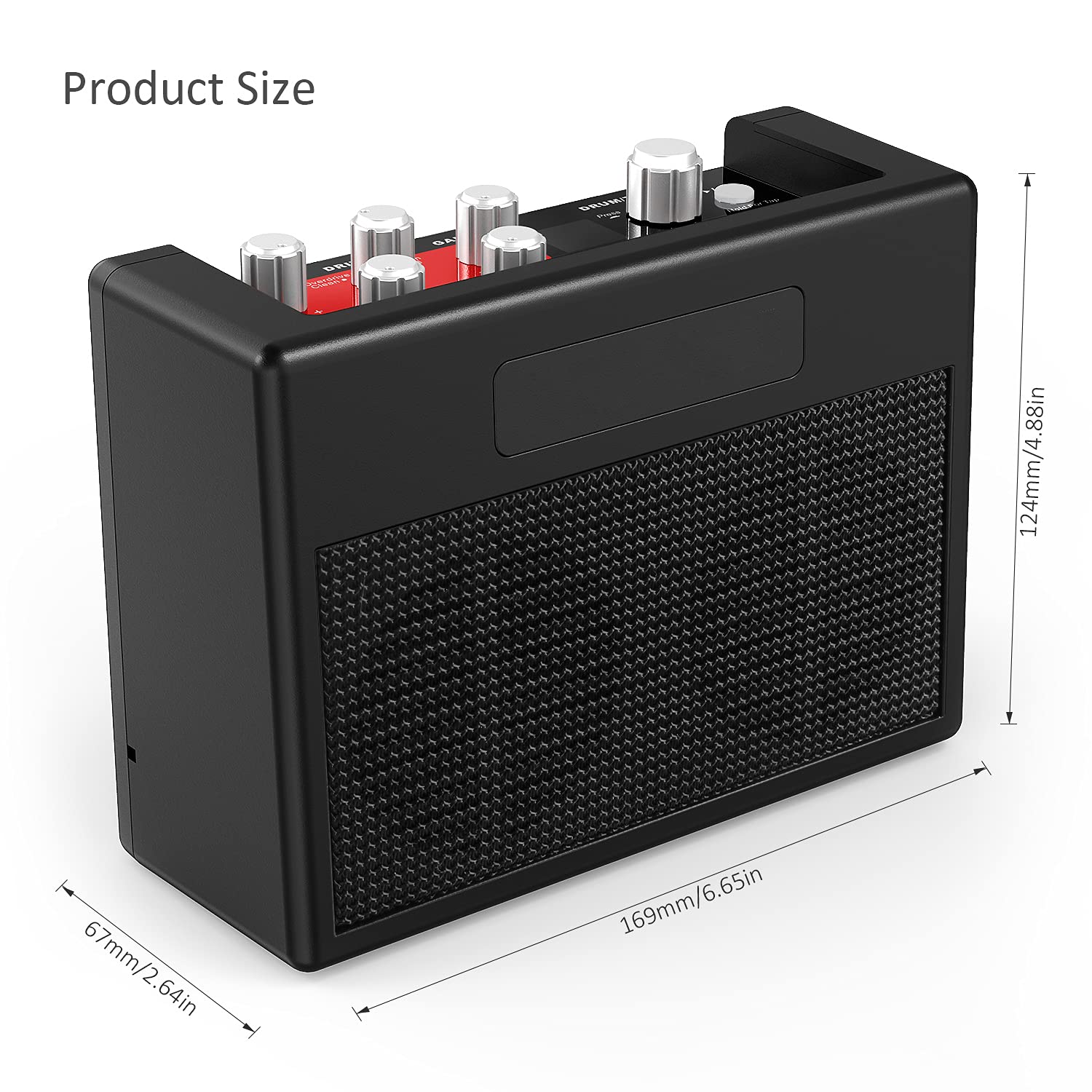 Amplificatore per Chitarra 5 Watt Multieffetto integrato 80 Ritmi di Batteria Supporto Accordatore Funzioni Tap Tempo Con Ingresso Aux Uscita Cuffie, Adattatore Di Alimentazione Incluso